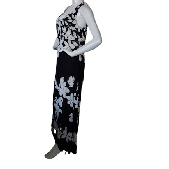 TOMMY BAHAMA BLACK & WHITE MAXI DRESS SIZE MEDIUM - Picture 3 of 7